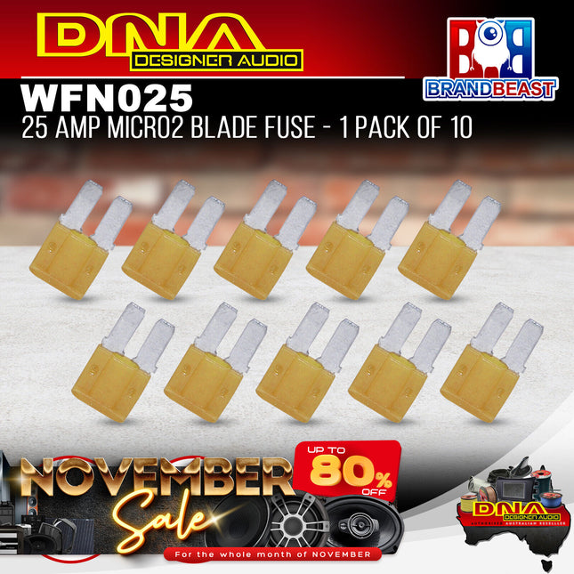 DNA WFN025 25 Amp Micro2 Fuse - 1 Pack Of 10