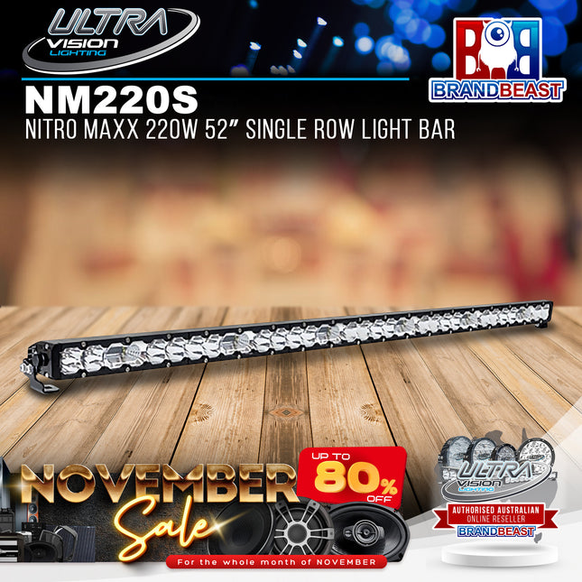 Ultra Vision Lighting NM220SCLB Nitro Maxx 220W 52" Single Row Light Bar (5700K)