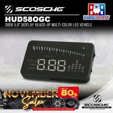 Scosche HUD58OGC OBDII 5.8" Display Heads-up Multi-Color LED Vehicle