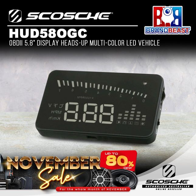 Scosche HUD58OGC OBDII 5.8" Display Heads-up Multi-Color LED Vehicle