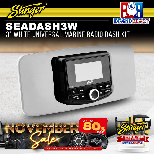 Stinger SEADASH3W 3" Black Universal Marine Radio Dash Kit