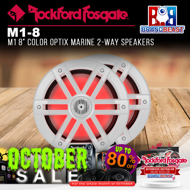 Rockford Fosgate M1-8 M1 8" Color Optix Marine 2-Way Speakers