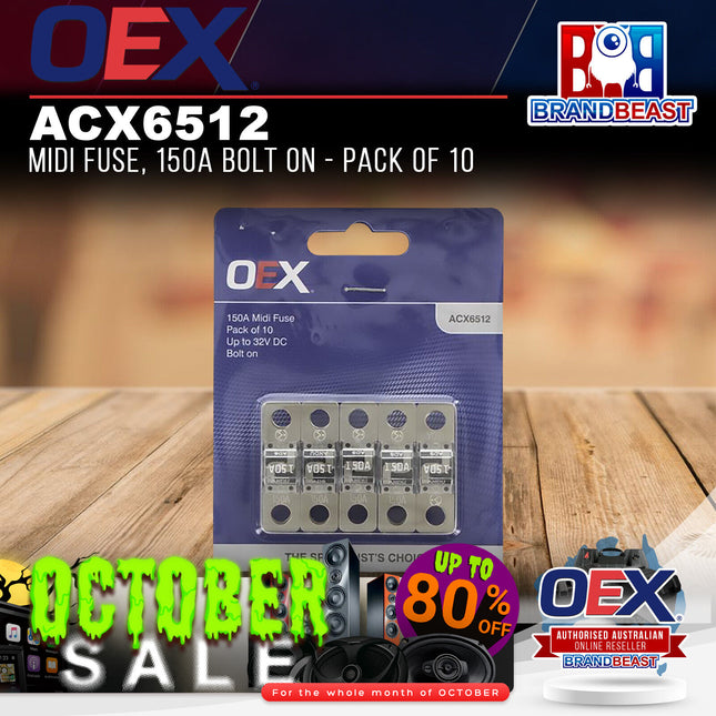 OEX ACX6512 Midi Fuse, 150A Bolt On - Pack of 10