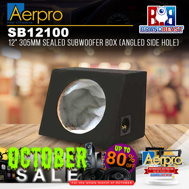 Aerpro SB12100 12" 305mm Sealed Subwoofer Box (Angled Side Hole)