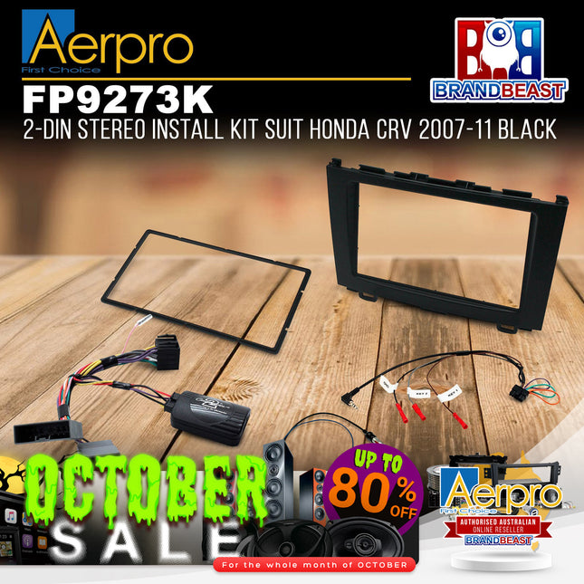 Aerpro FP9273K Double DIN Black Install Kit Suit Honda CRV RE 2007 - 2011
