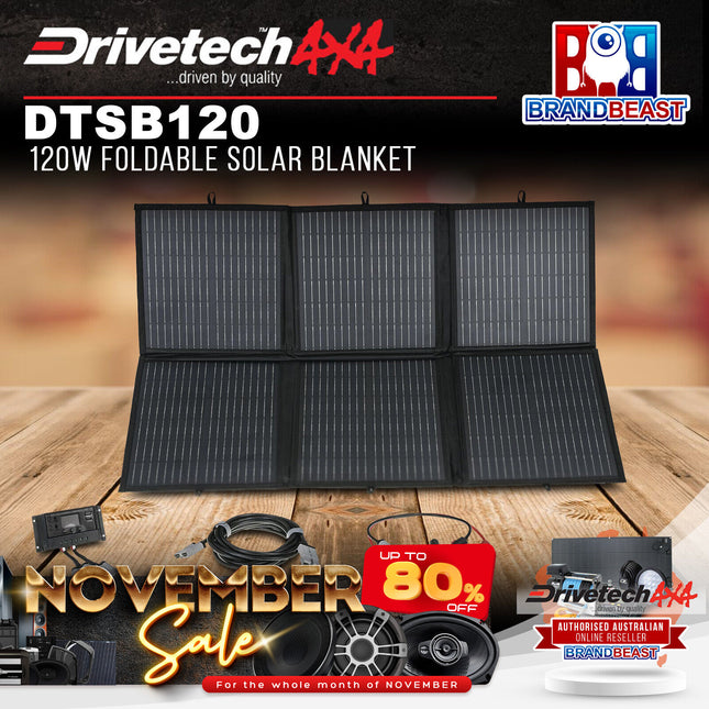 Drivetech4X4 DTSB120 120W Foldable Solar Blanket