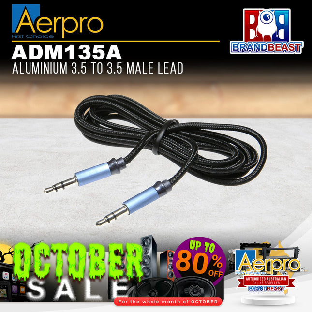 Aerpro ADM135A 3.5mm to 3.5mm Aluminum Male Lead