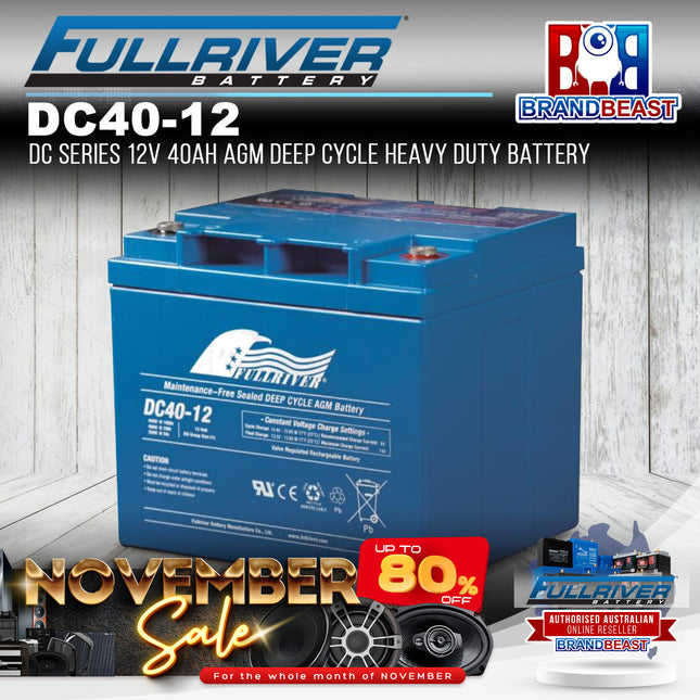 Fullriver DC40-12 DC Series 12V 40Ah AGM Deep Cycle Heavy Duty Battery