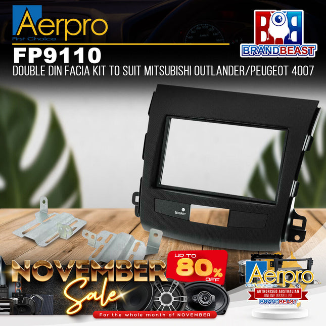 Aerpro FP9110 Double DIN Facia Kit to Suit Mitsubishi Outlander/Peugeot 4007