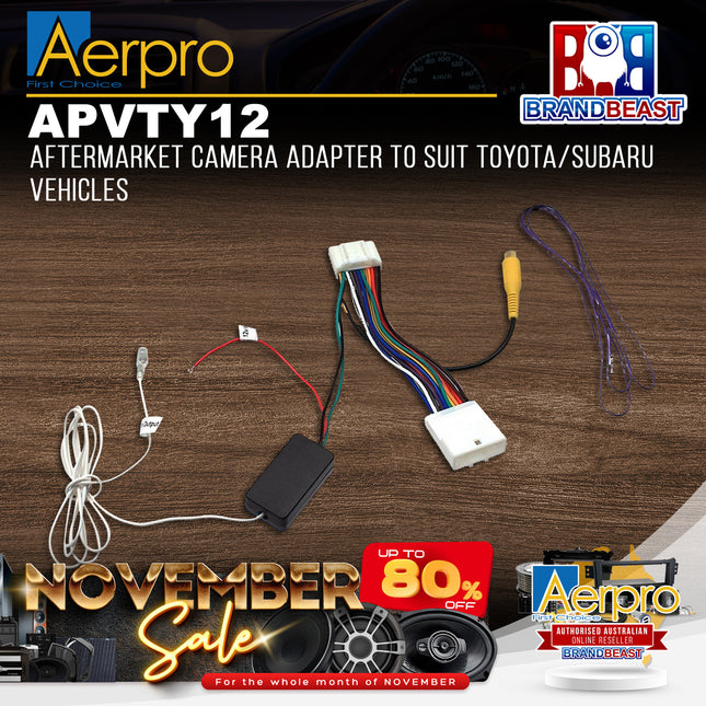 Aerpro APVTY12 Aftermarket Camera Adapter to Suit Toyota/Subaru Vehicles