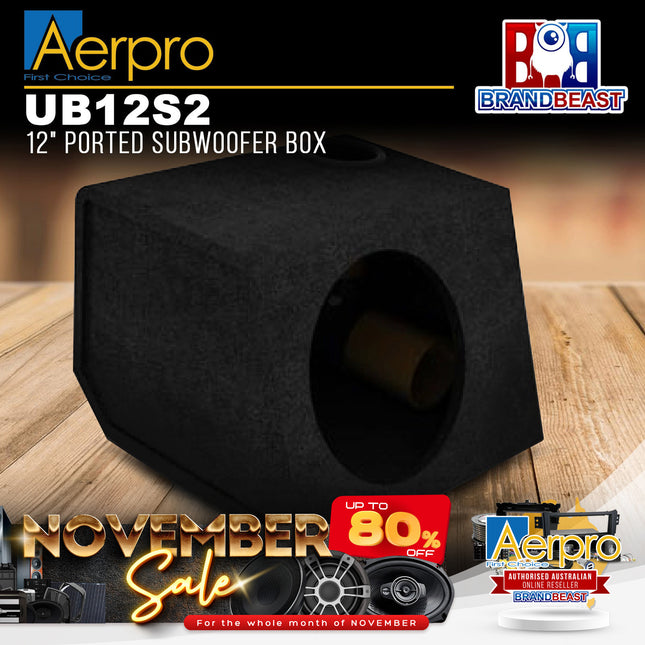 Aerpro UB12S2 12" MDF Ported Enclosure Subwoofer Box