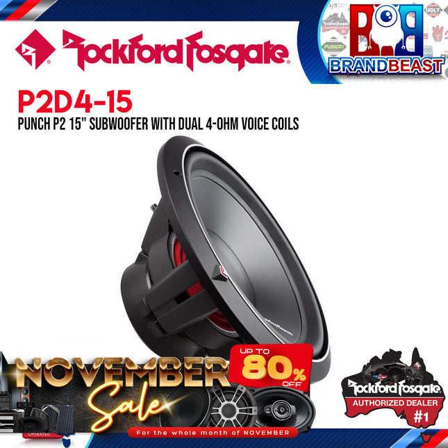 Rockford Fosgate P2D4-15 Punch 15" P2 4-Ohm DVC Subwoofer