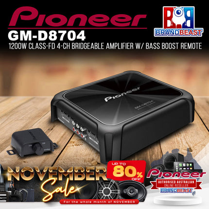 Pioneer GM-D8704 1200W Class-FD 4-Channel Bridgeable Amplifier