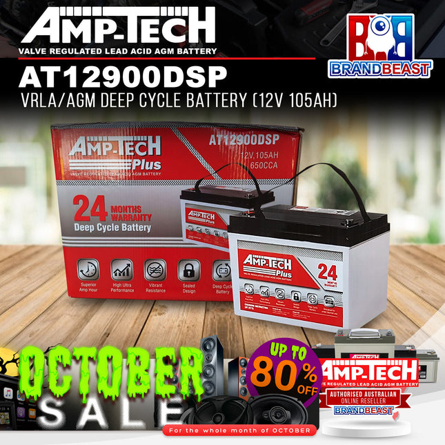 Amp-Tech AT12900DSP VRLA/AGM Deep Cycle Battery (12V 105Ah)