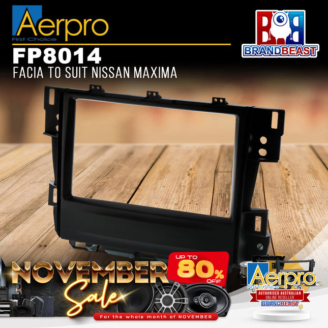 Aerpro FP8014 Double DIN Black Facia Kit Suit Nissan Maxima J32 2009 - 2013