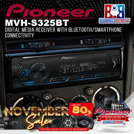 Pioneer MVH-S325BT Digital Media Receiver with Bluetooth/Smartphone Connectivity