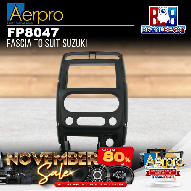 Aerpro FP8047 2DIN Facia Textured Black Facia Kit Suit Suzuki Jimny 2005 - 2018