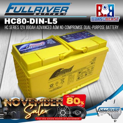 Fullriver HC80 -(DIN - L5) HC Series 12V 890Ah Advanced AGM Dual-Purpose Battery