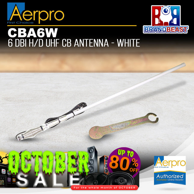 Aerpro CBA6W 6dBi 477MHz Heavy-Duty White Radome UHF Antenna