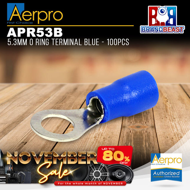 Aerpro APR53B 5.3mm O Ring Terminal Blue - 100pcs
