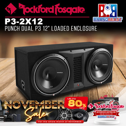 Rockford Fosgate P3-2X12 Punch Dual P3 12" Loaded Enclosure
