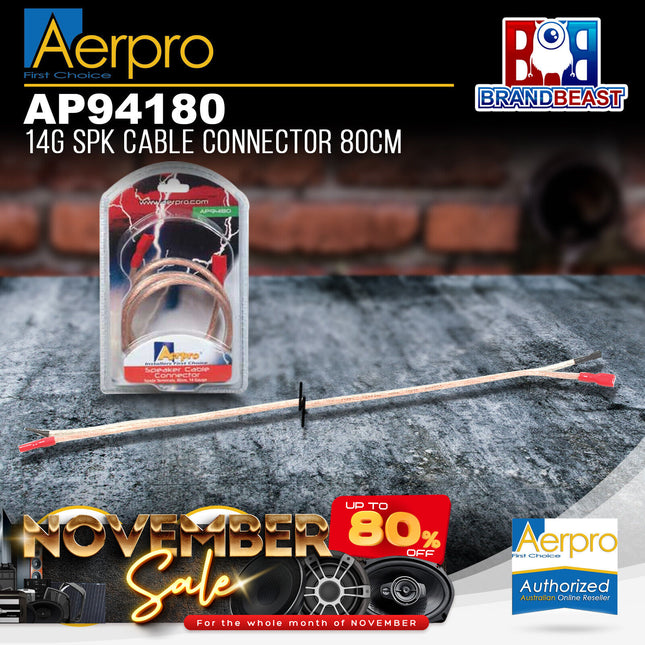 Aerpro AP94180 0.8M 14GA Speaker Cable With Terminals