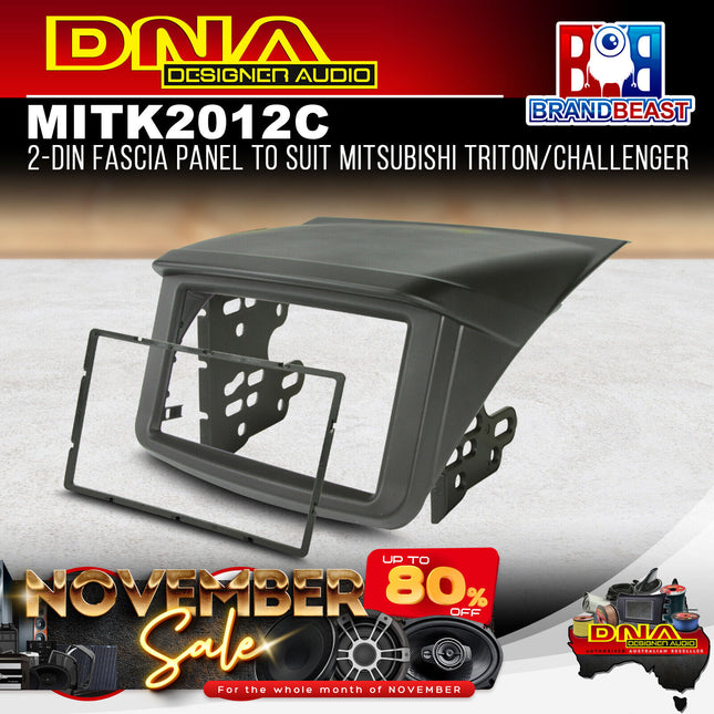 DNA MIT-K2012C 2-DIN Fascia Panel To Suit Mitsubishi Triton/Challenger