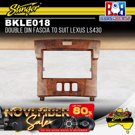 Stinger BKLE018 Double DIN Radio Fascia Kit To Suit Lexus LS 2001 - 2006