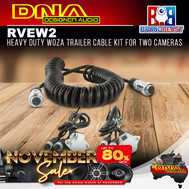 DNA RVEW2 Heavy Duty WOZA Trailer Cable Kit For Two Cameras
