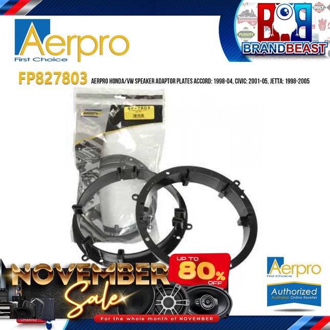 Aerpro FP827803 Honda/VW Speaker Adaptor Plates Accord: 1998-04, Civic: 2001-05