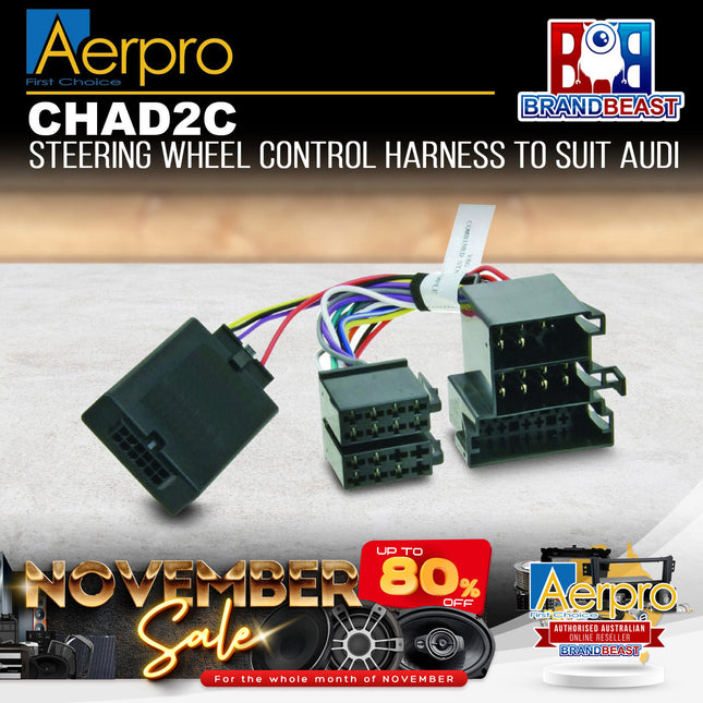 Aerpro CHAD2C Steering Wheel Control Harness Suit Audi Non Amplified