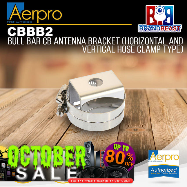 Aerpro CBBB2 Stainless Steel Universal Bull Bar Mount CB UHF Antenna Bracket