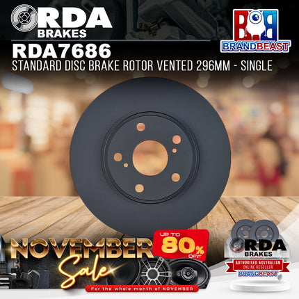 RDA Brakes RDA7686 Standard Disc Brake Rotor Vented 296mm - Single