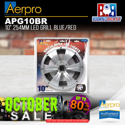 Aerpro APG10BR 10" 254mm LED Grille Blue/Red