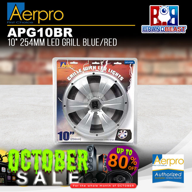 Aerpro APG10BR 10" 254mm LED Grille Blue/Red
