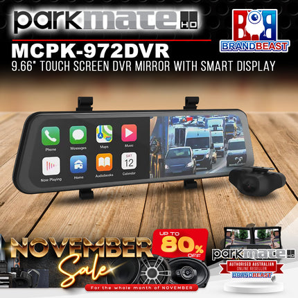 Parkmate MCPK-972DVR 9.66" Touch Screen DVR Mirror with Smart Display