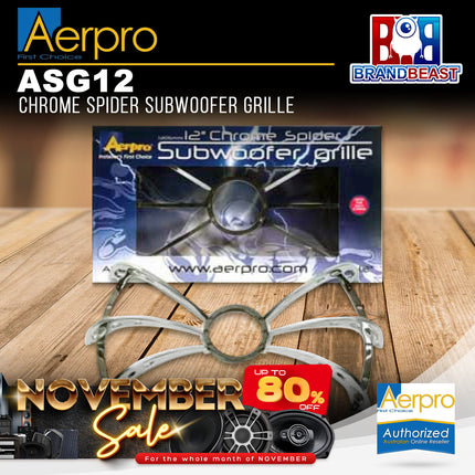Aerpro ASG12 12" 305mm Chrome Spider Subwoofer Grille