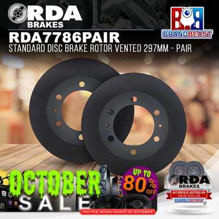 RDA Brakes RDA7786 Standard Disc Brake Rotor Vented 297mm - Pair