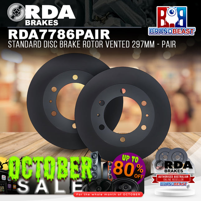 RDA Brakes RDA7786 Standard Disc Brake Rotor Vented 297mm - Pair