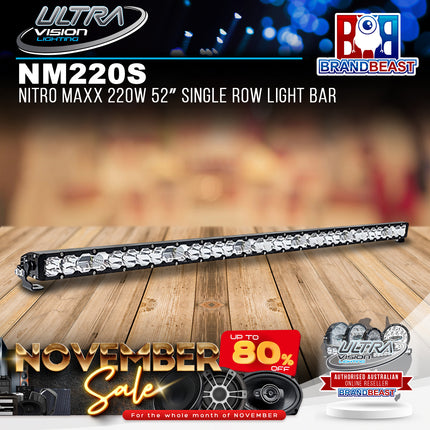 Ultra Vision Lighting NM220SCLB4 Nitro Maxx 220W 52" Single Row Light Bar (4500K)