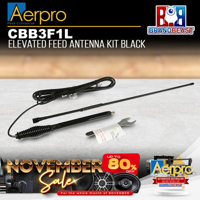 Aerpro CBB3F1L 6dBi 477MHz Black Elevated Feed UHF Antenna