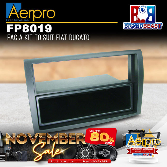 Aerpro FP8019 Single/Double DIN Black Facia Kit Suit Fiat Ducato 2006 - 2012
