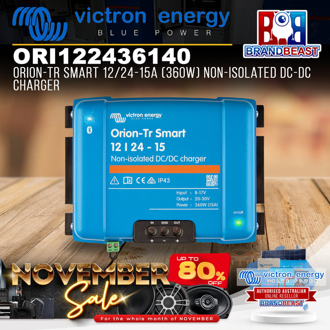 Victron Energy ORI122436140 Orion-Tr Smart 12/24-15A 360W Non-Isolated DC-DC Charger