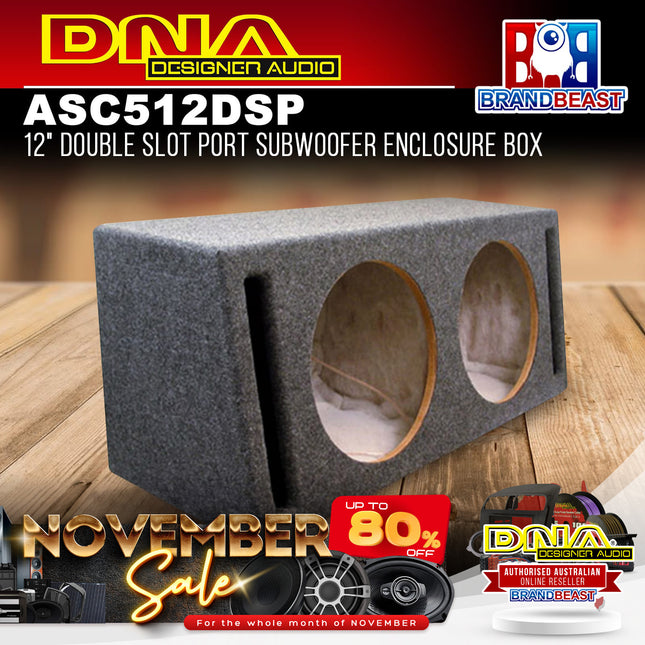 DNA ASC512DSP 12" Double Slot Port Subwoofer Enclosure Box - Grey