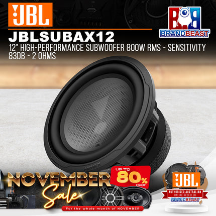 JBL Arena X 12" High-Performance Subwoofer 800W RMS - Sensitivity 83dB - 2 Ohms