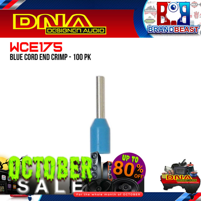 DNA WCE175 1.2mm2 Blue Cord End Crimp - 100 Pieces