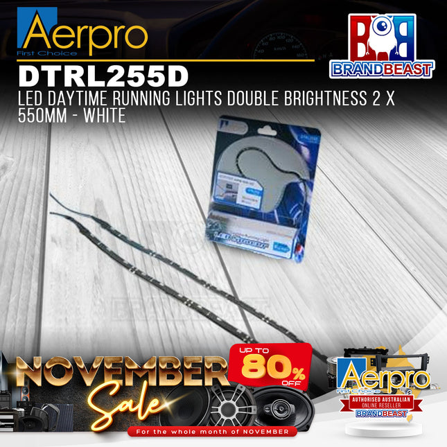Aerpro DTRL255D LED Daytime Running Lights Double Brightness 2 x 550mm - White