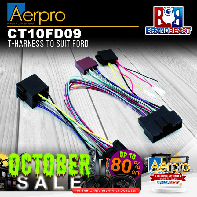 Aerpro CT10FD09 T-Harness to Suit Ford Fiesta 2010 Up Only