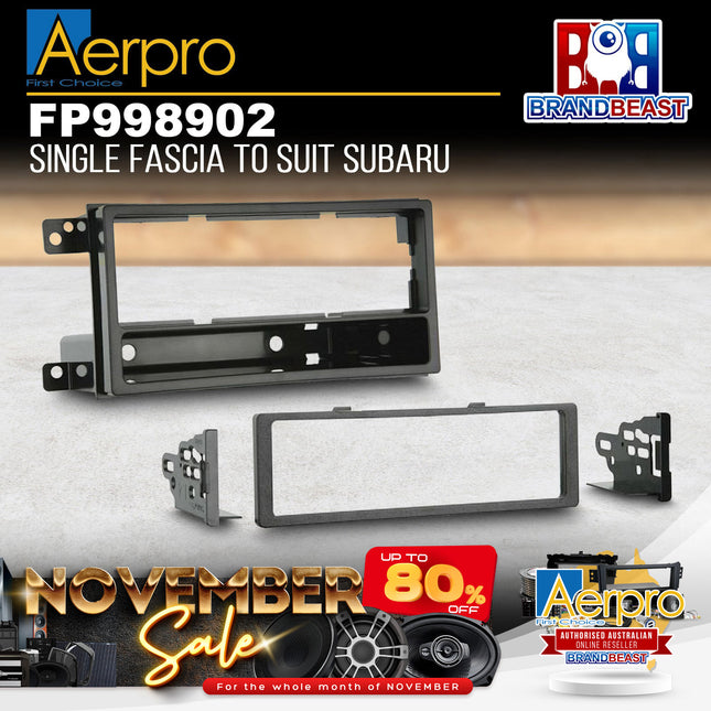 Aerpro FP998902 Single DIN Black Facia Kit Suit Subaru Impreza/WRX/Forester