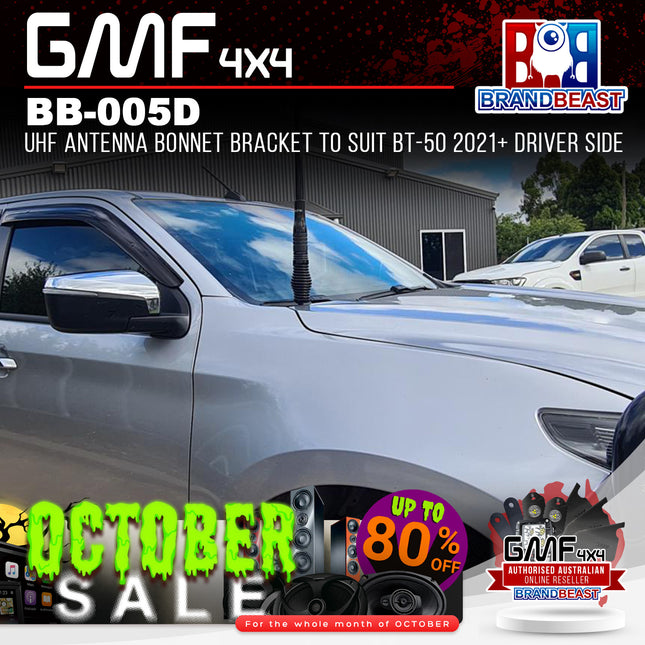 GMF4x4 BB-005D UHF Antenna Bonnet Bracket To Suit BT-50 2021+ Driver Side